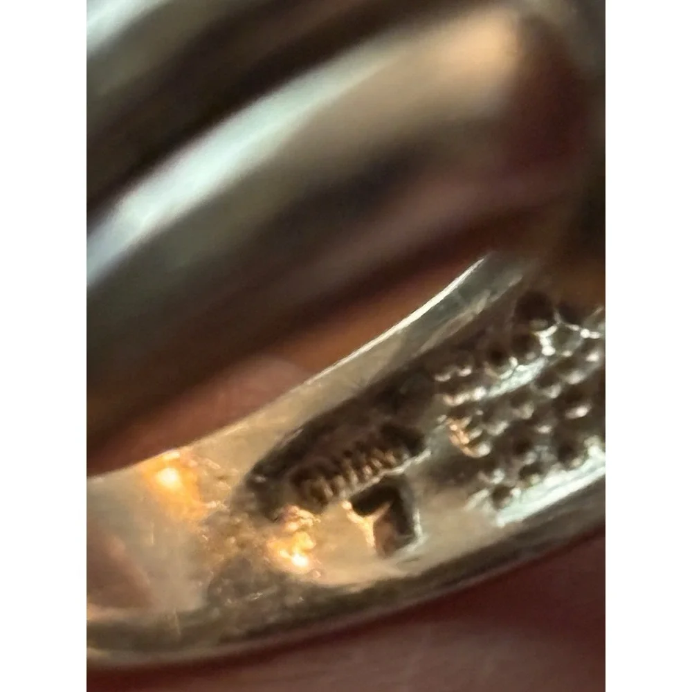 Vintage 925 Sterling Silver Smoky Quartz Mens Ring Size 7